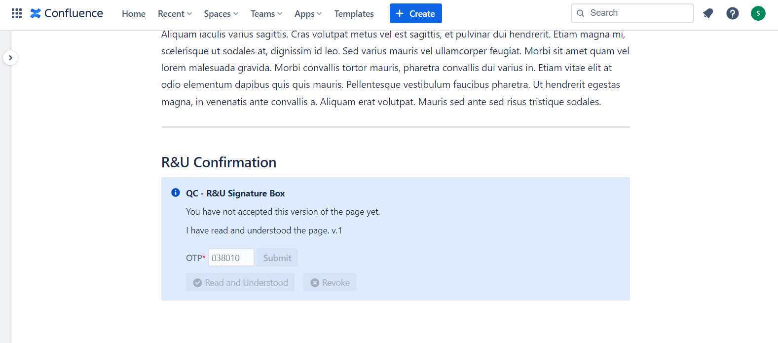 R&U Confirmation - QC R&U OTP Authentication is enabled.png R&U Confirmation - QC R&U OTP Authentication is enabled.png