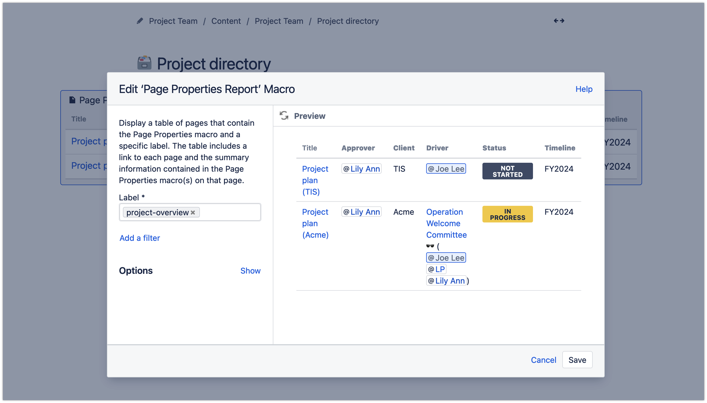 Page properties report- Project directory - Project Team - Confluence 2024-01-21 22-20-16.png Page properties report- Project directory - Project Team - Confluence 2024-01-21 22-20-16.png