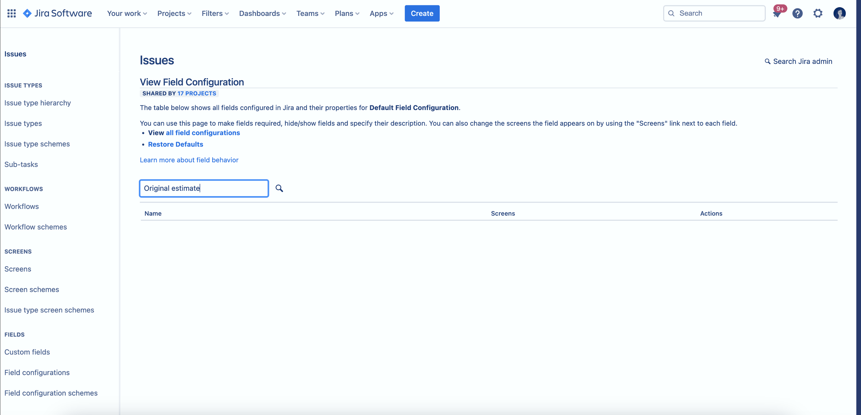 Orignal Estimate not found in field config.png Orignal Estimate not found in field config.png