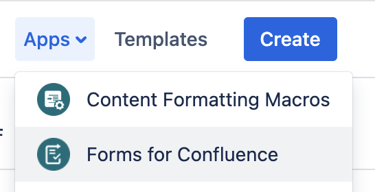 Confluence menu - Forms.png Confluence menu - Forms.png
