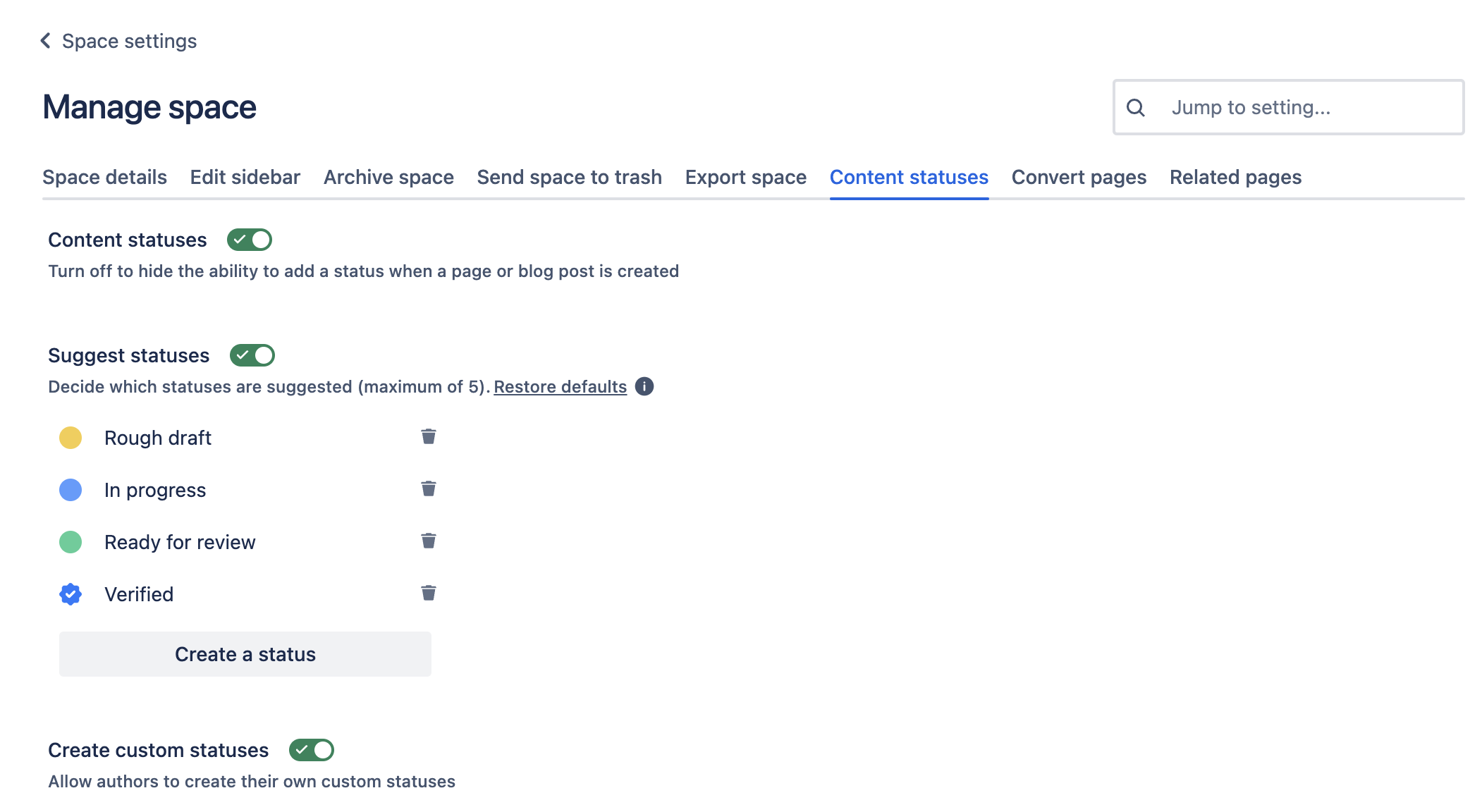 Space settings Confluence.png Space settings Confluence.png