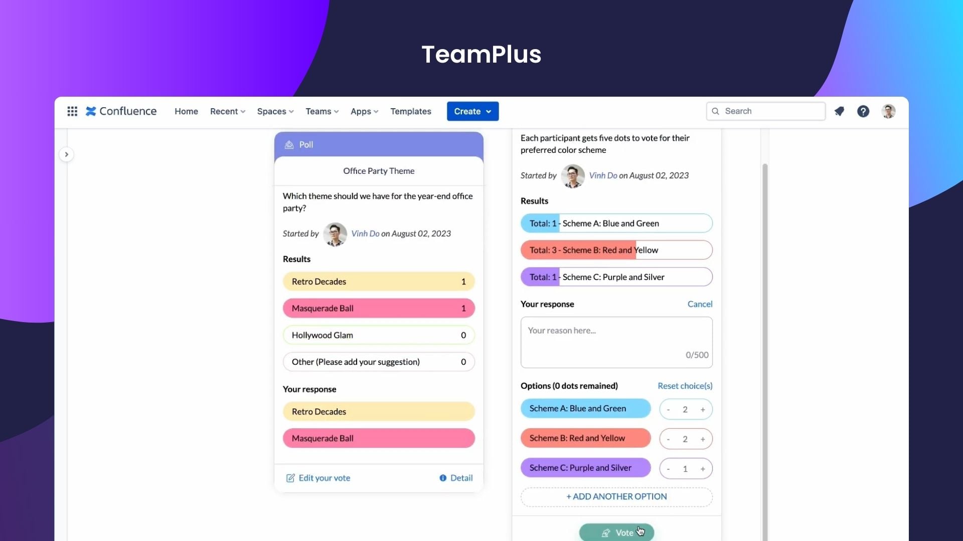TeamPlus - Polls, Votes, Surveys & Community Network for Confluence.jpg TeamPlus - Polls, Votes, Surveys & Community Network for Confluence.jpg