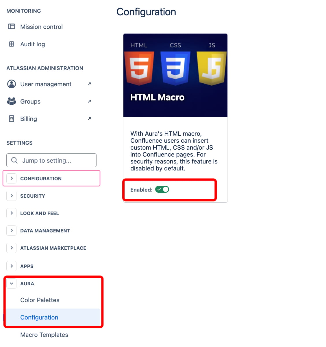 Aura html Macro configuration.jpg Aura html Macro configuration.jpg