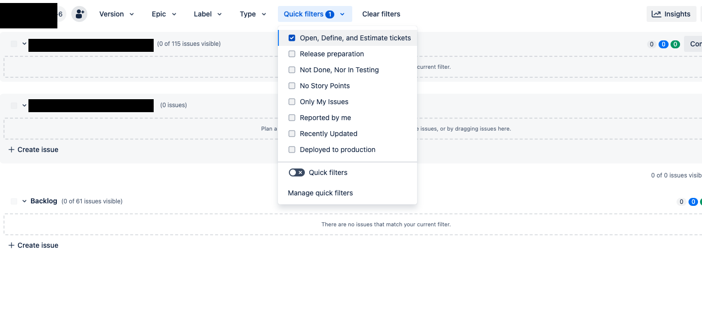Open, Define, and Estimate tickets not visible.png Open, Define, and Estimate tickets not visible.png