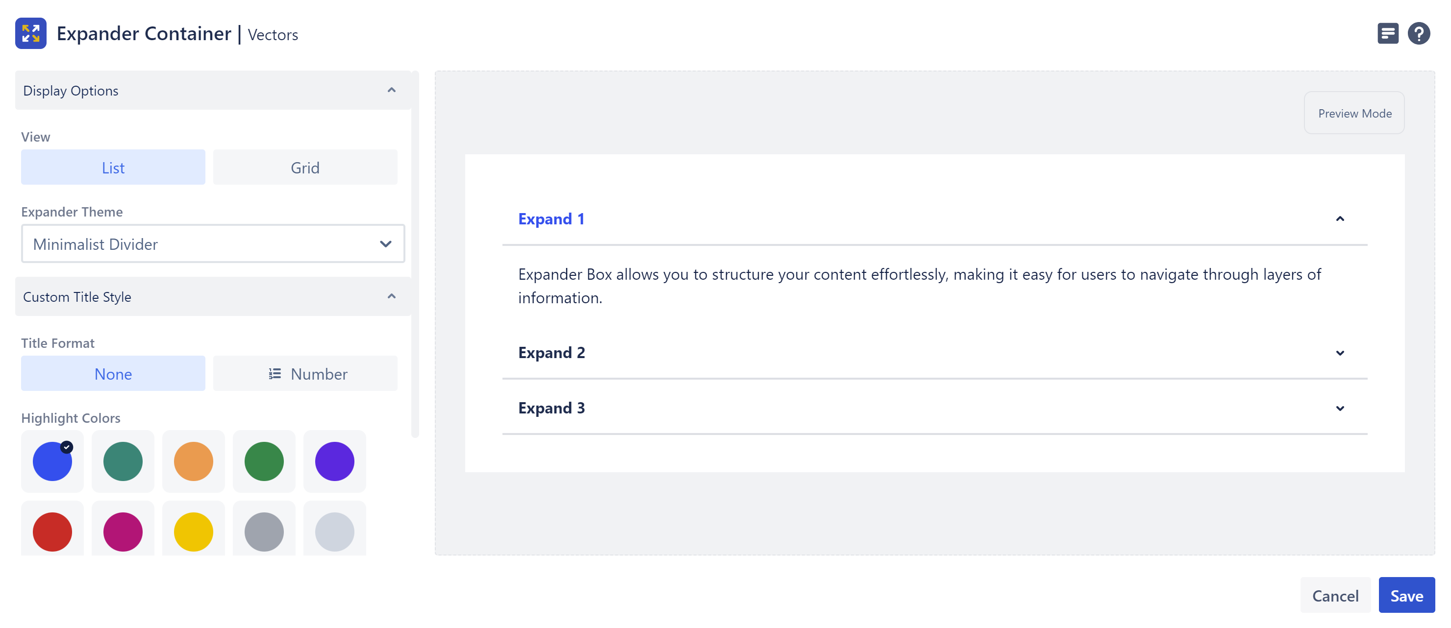 Expander display options.png Expander display options.png