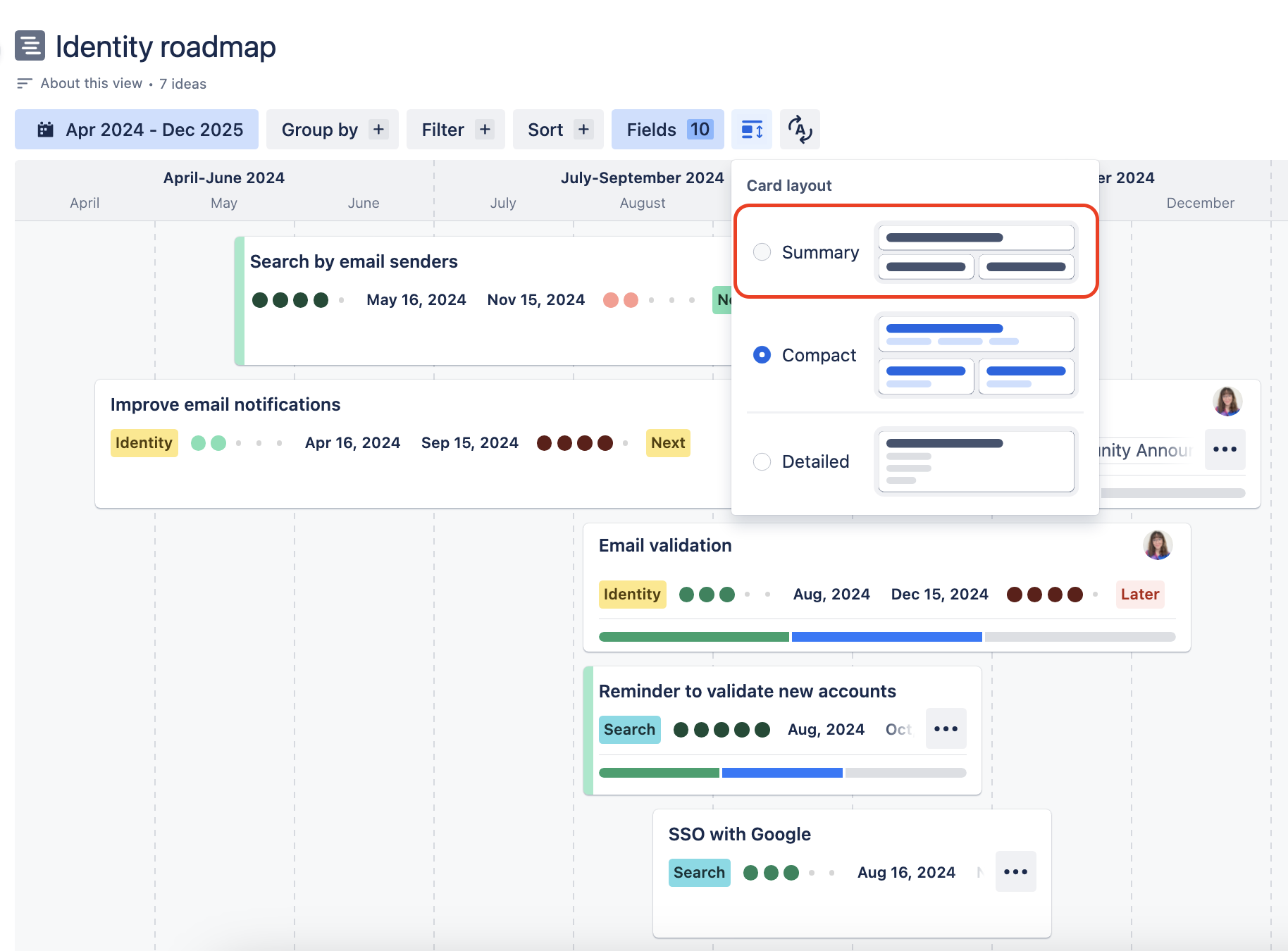 Timeline view - summary layout selection.png Timeline view - summary layout selection.png