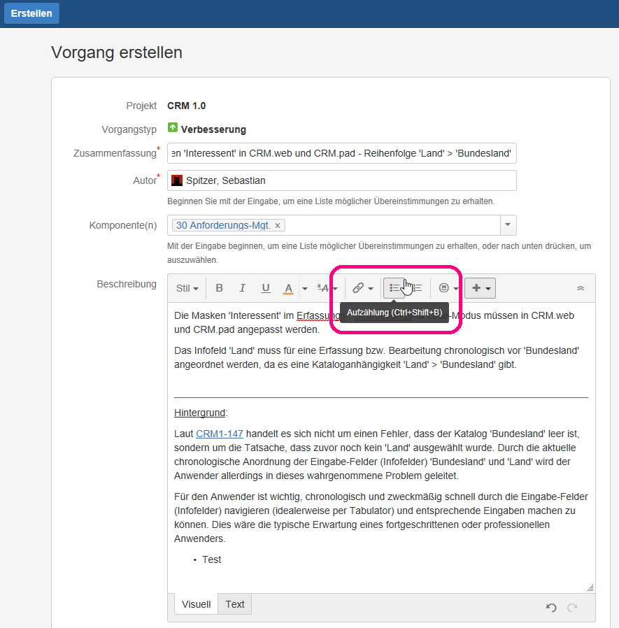 Hotkey Strg+Umschalter+B funktioniert nicht in Textfeldern von JIRA.png Hotkey Strg+Umschalter+B funktioniert nicht in Textfeldern von JIRA.png