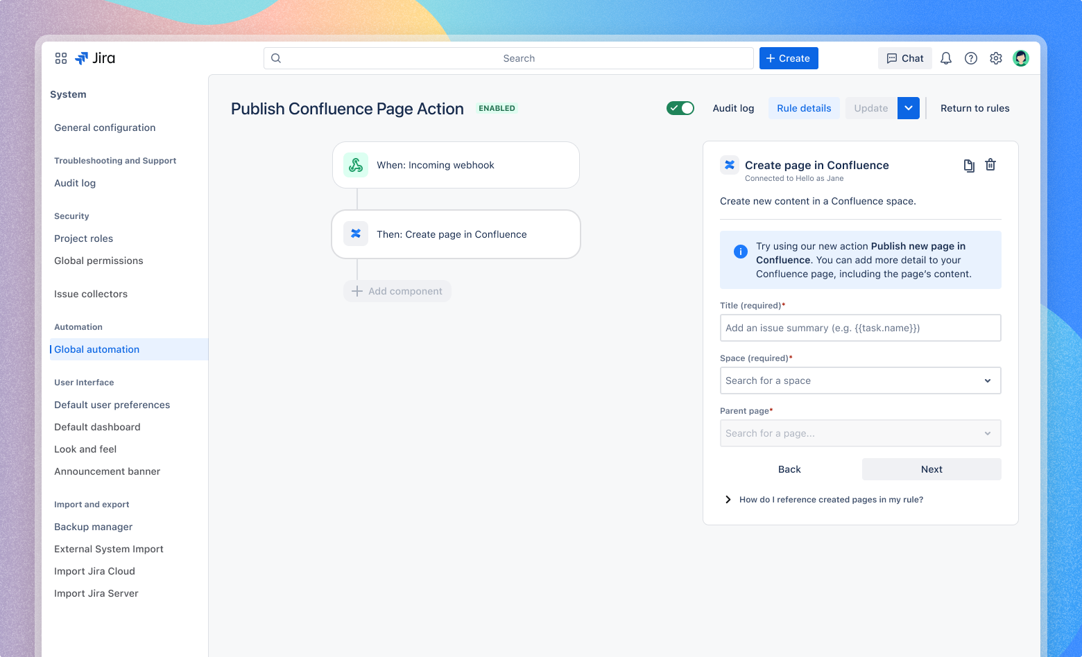Old action_ Create new page - Deprecation message.png Old action_ Create new page - Deprecation message.png