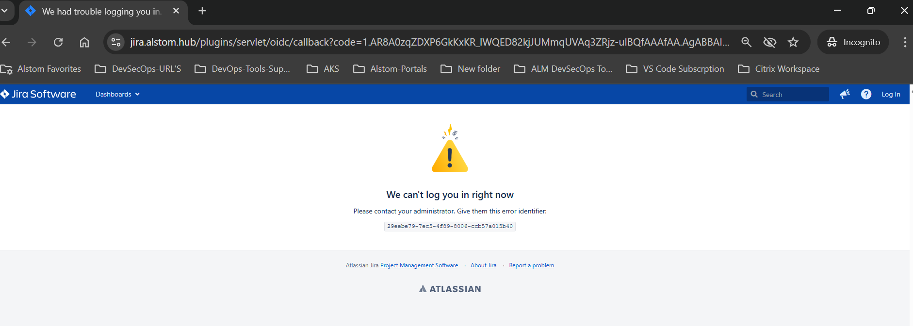 Jira login issue with an SSO.png Jira login issue with an SSO.png
