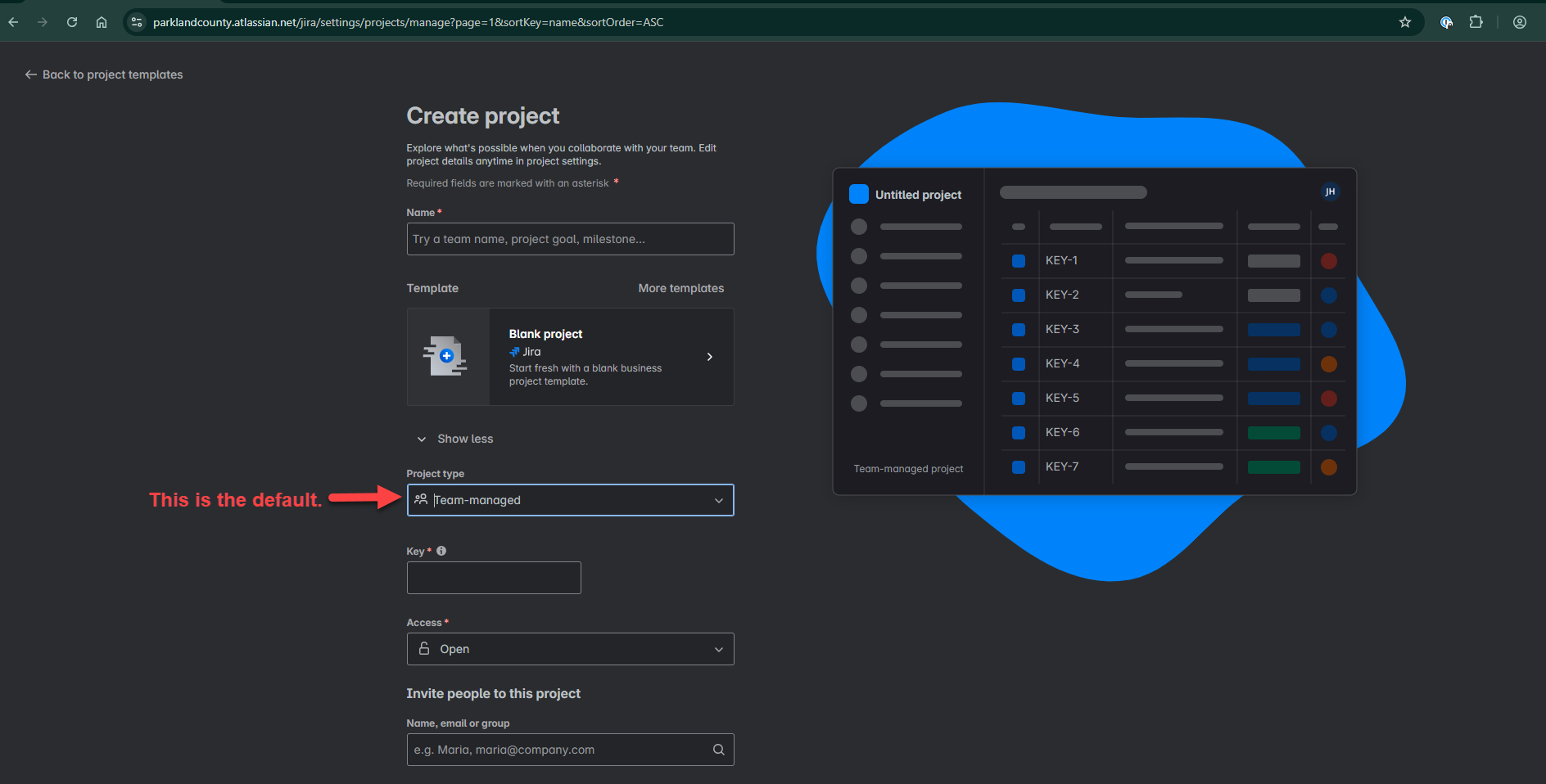 Create project default project type.png Create project default project type.png