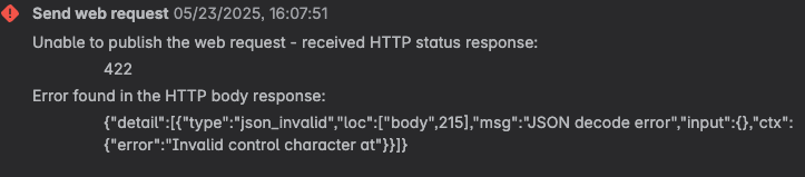 422 Error Code from 2 lines of text.png 422 Error Code from 2 lines of text.png