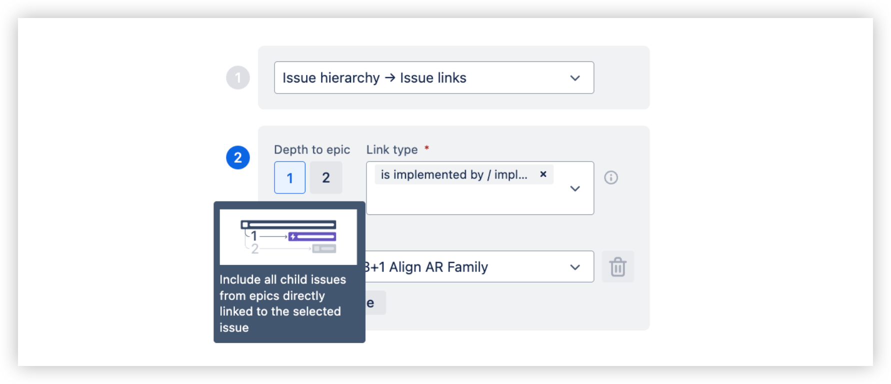 4. Issue hierarchies built on Issue links and Epics.png 4. Issue hierarchies built on Issue links and Epics.png