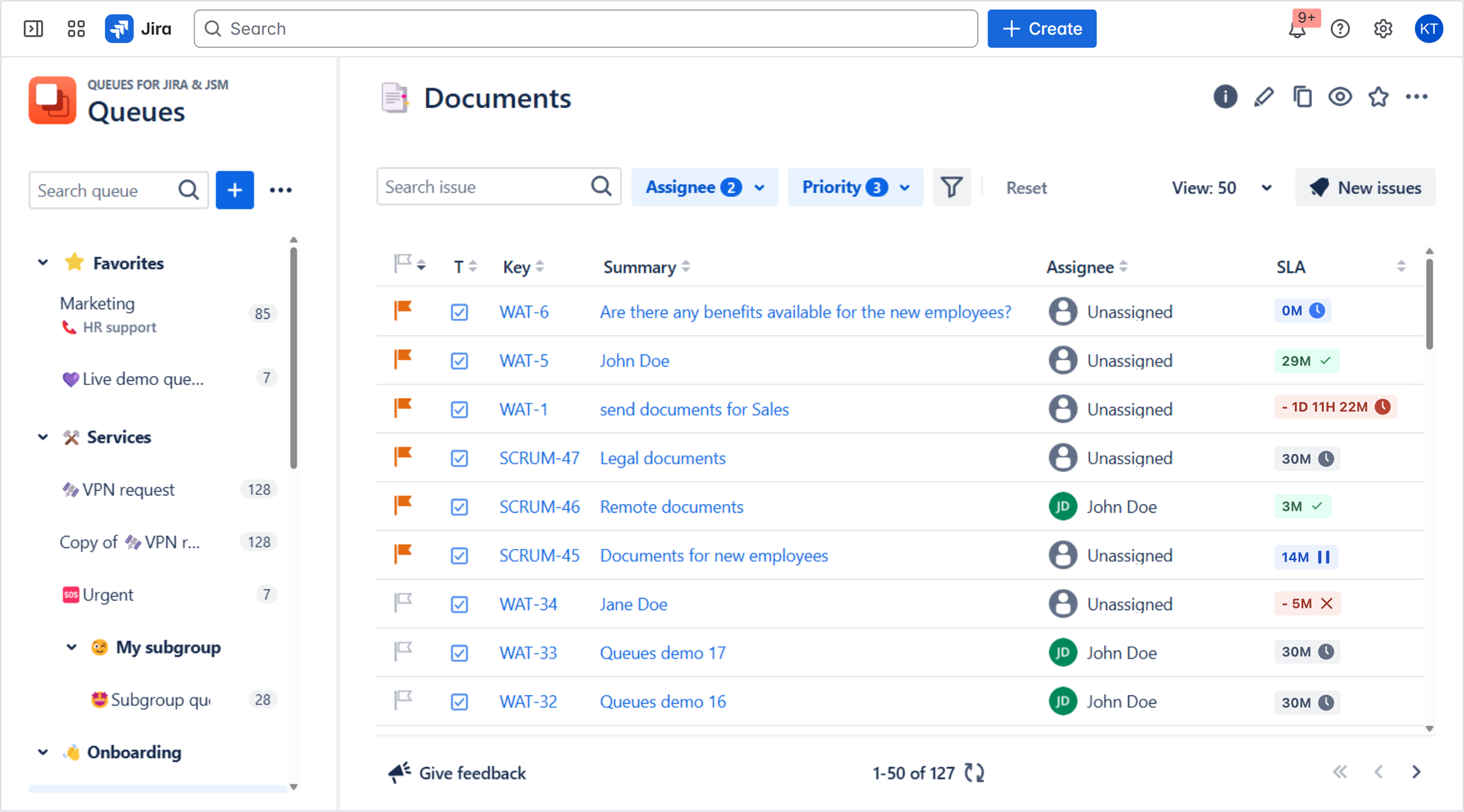 SLAs in queues for Jira & JSM.png SLAs in queues for Jira & JSM.png