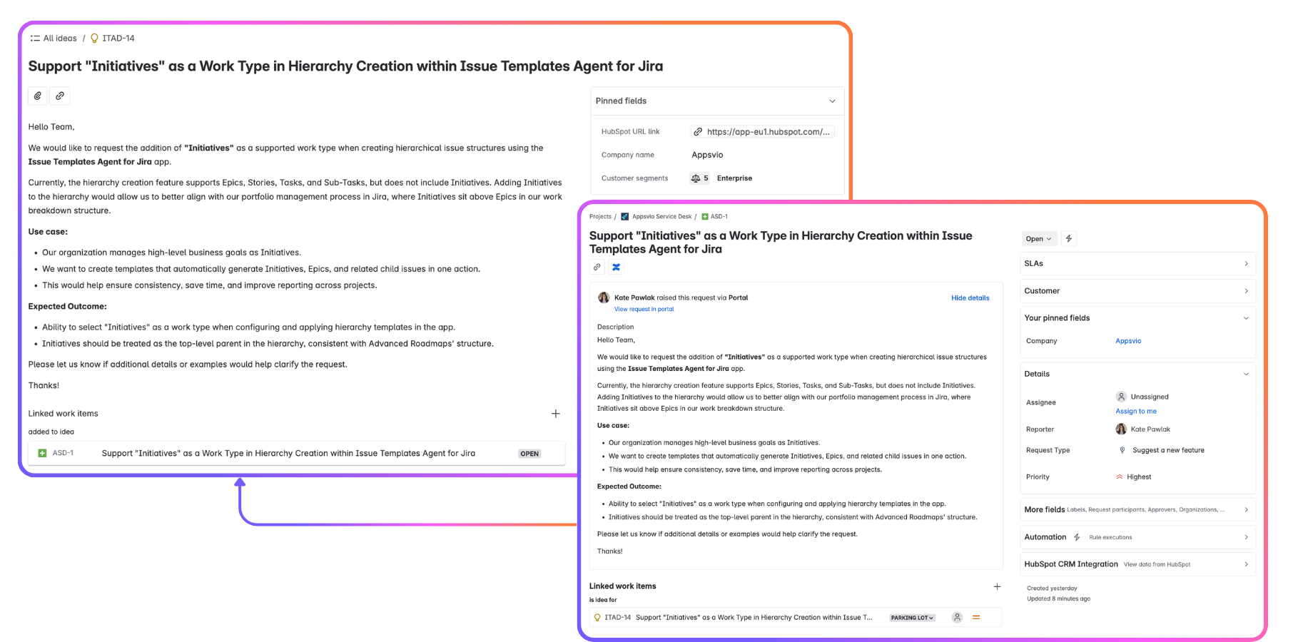 HubSpot Data in Jira Product Discovery - IDEA - Work Item view.png HubSpot Data in Jira Product Discovery - IDEA - Work Item view.png