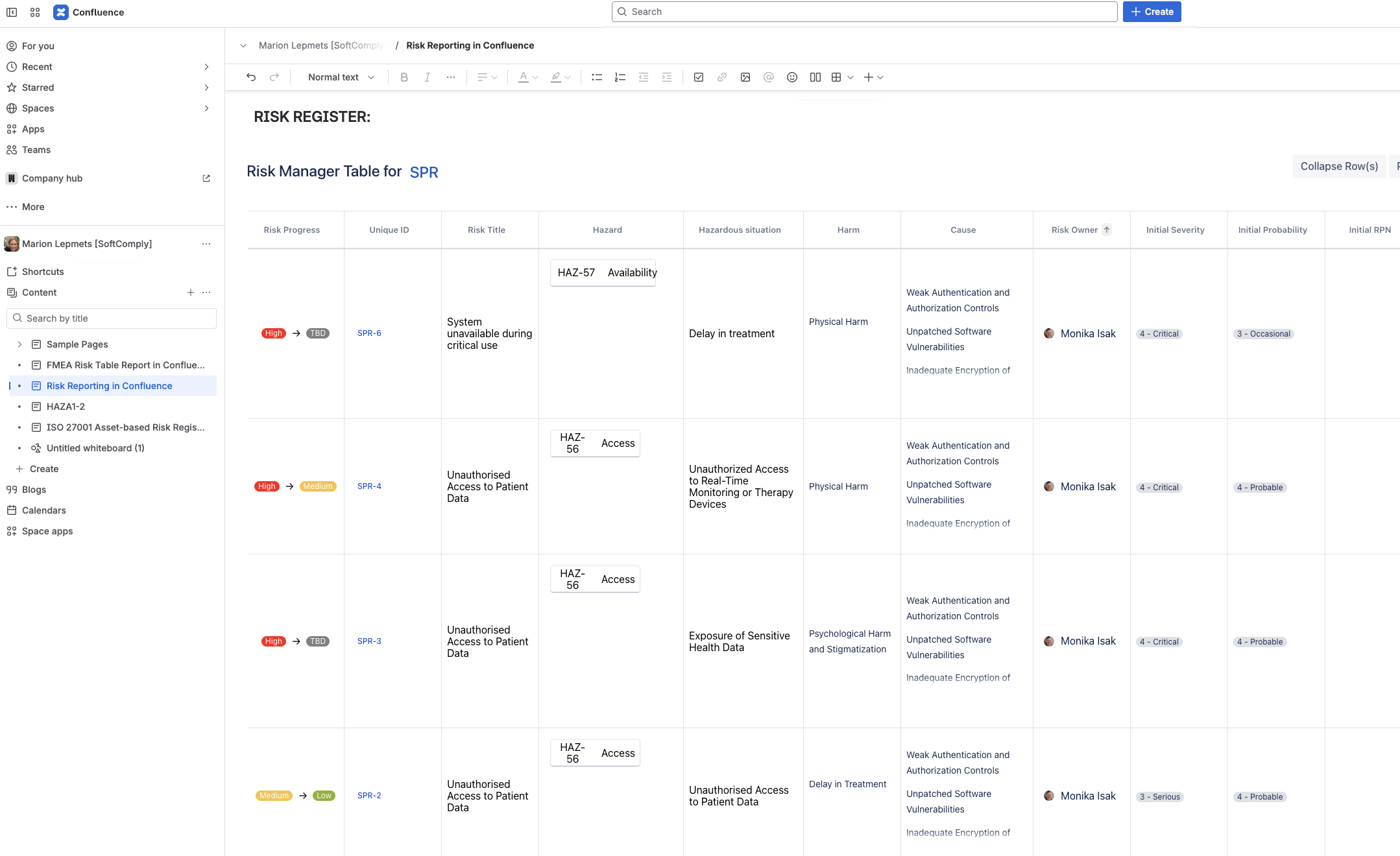 Risk Register in Confluence.png Risk Register in Confluence.png