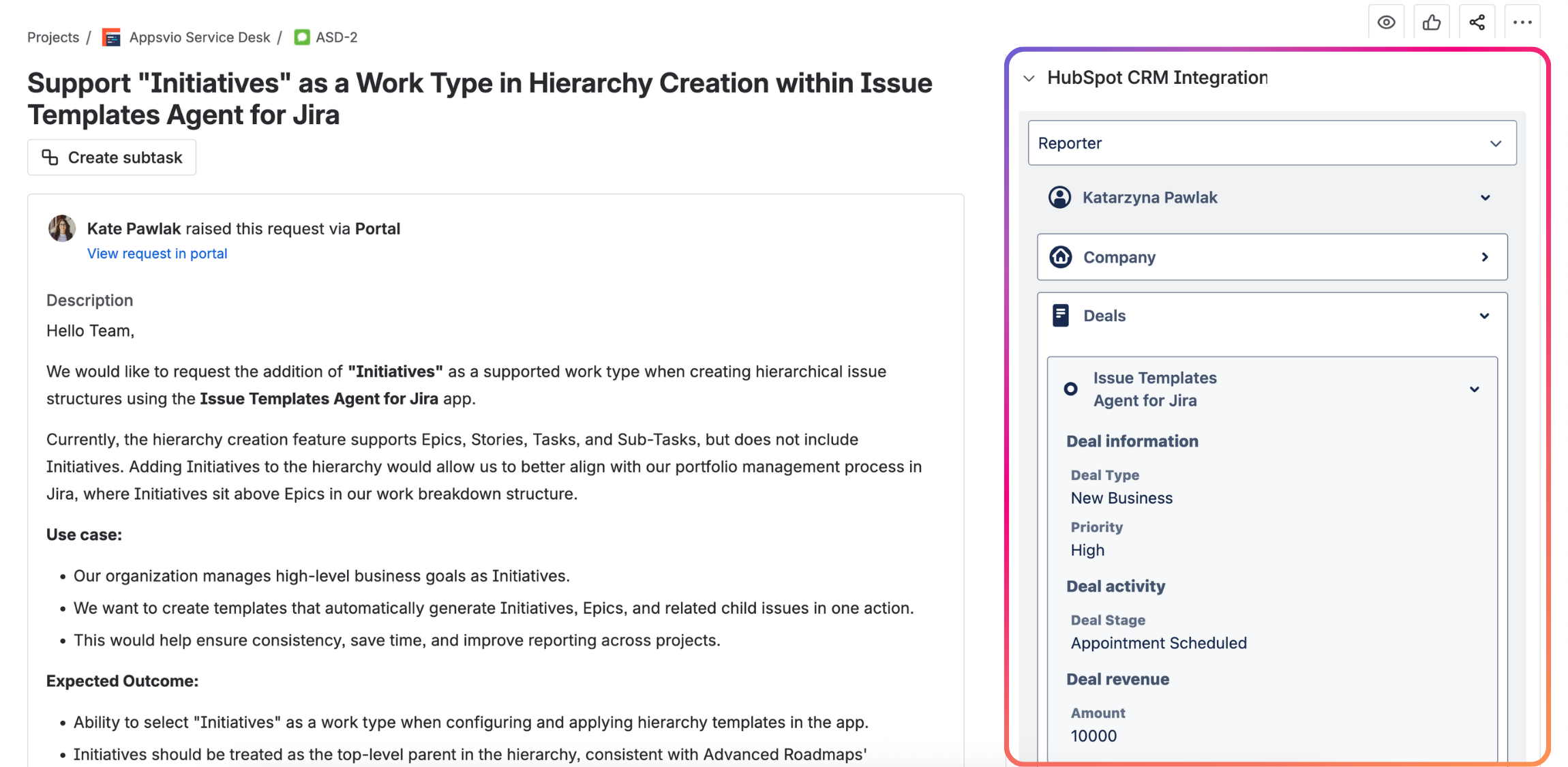 HubSpot Panel - Work Item view.png HubSpot Panel - Work Item view.png