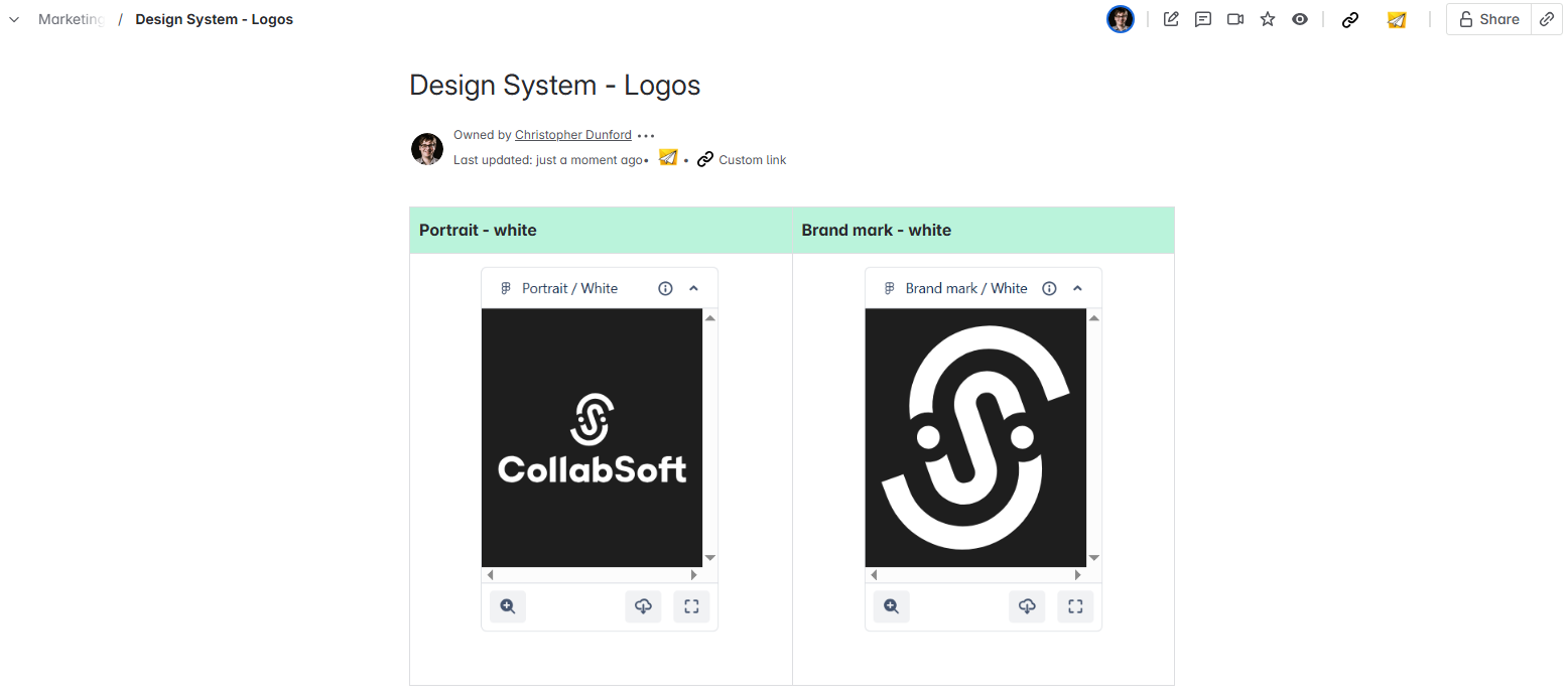 Screenshot of a Confluence design system page with Figma embeds.PNG Screenshot of a Confluence design system page with Figma embeds.PNG