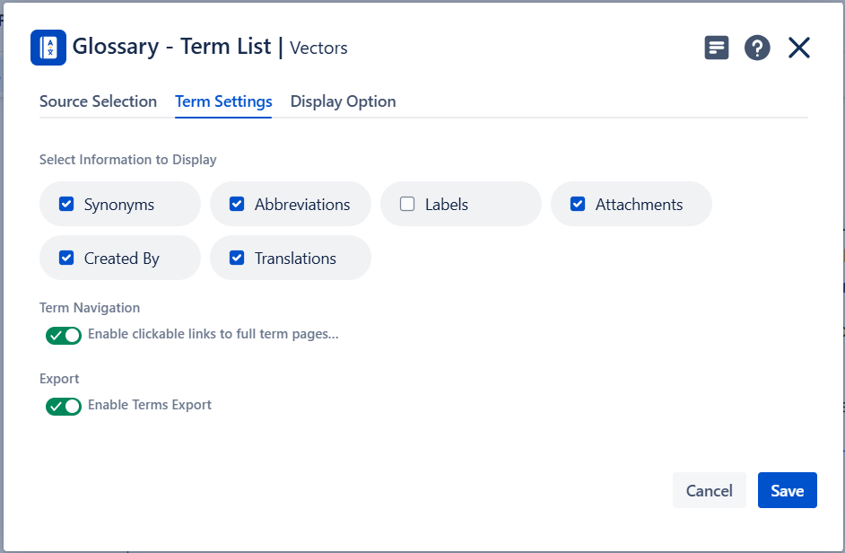 Glossary term list macro settings.png Glossary term list macro settings.png