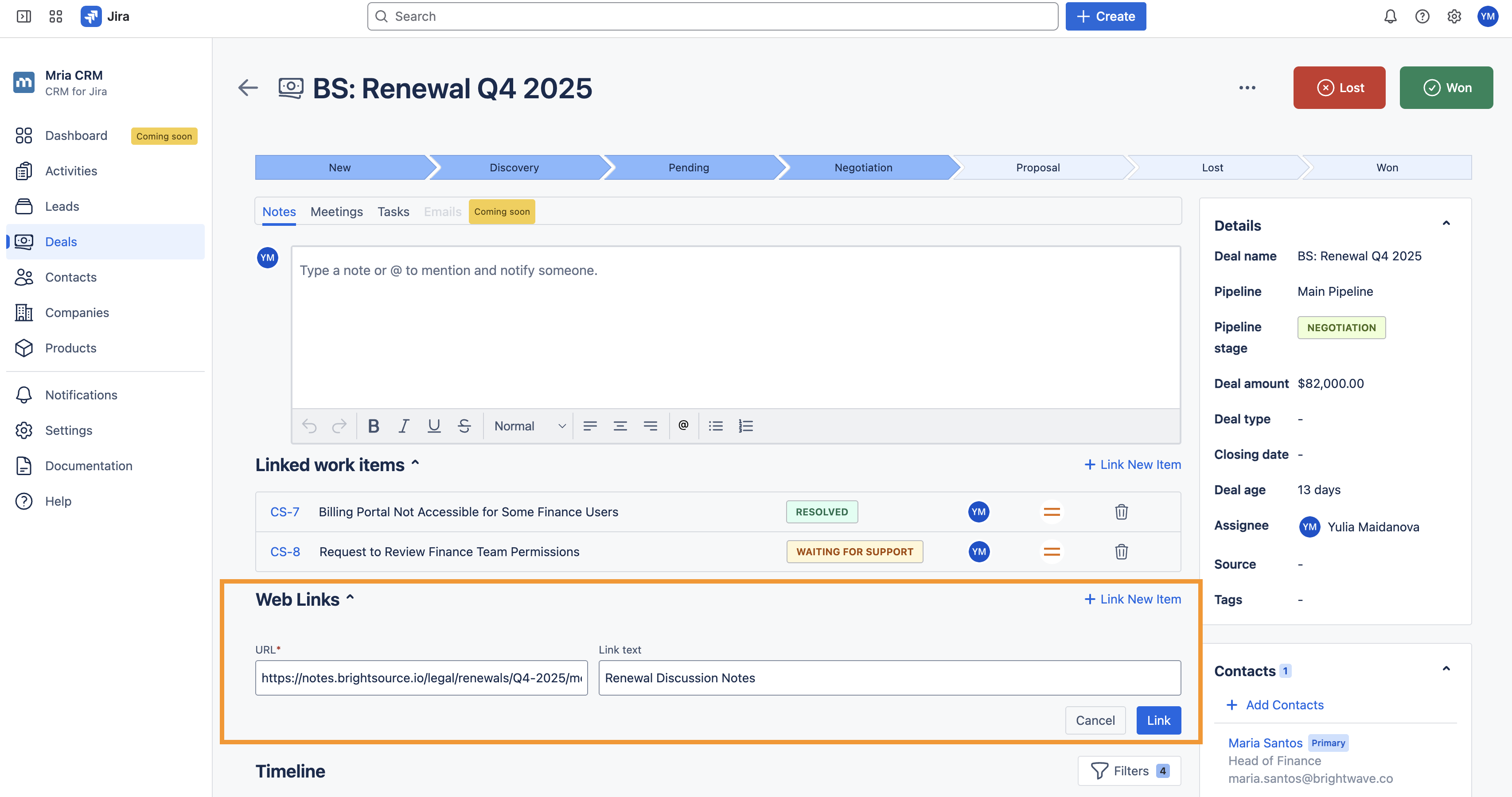 Add Web Link - Mria CRM for Jira.png Add Web Link - Mria CRM for Jira.png