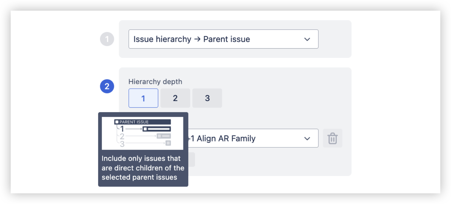 Issue hierarchies built on the Parent field relationship.png Issue hierarchies built on the Parent field relationship.png