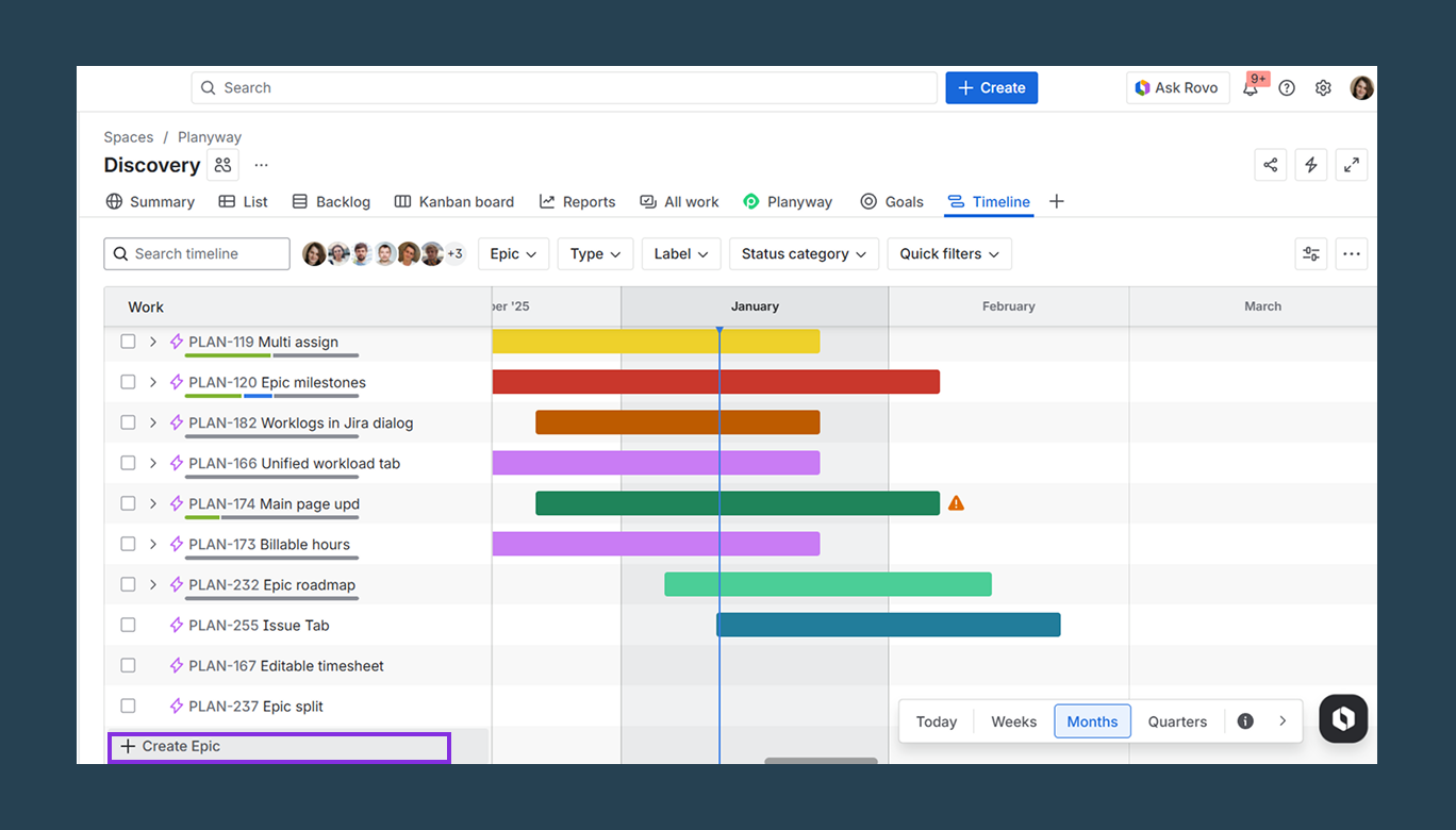 jira create epic on timeline.png jira create epic on timeline.png