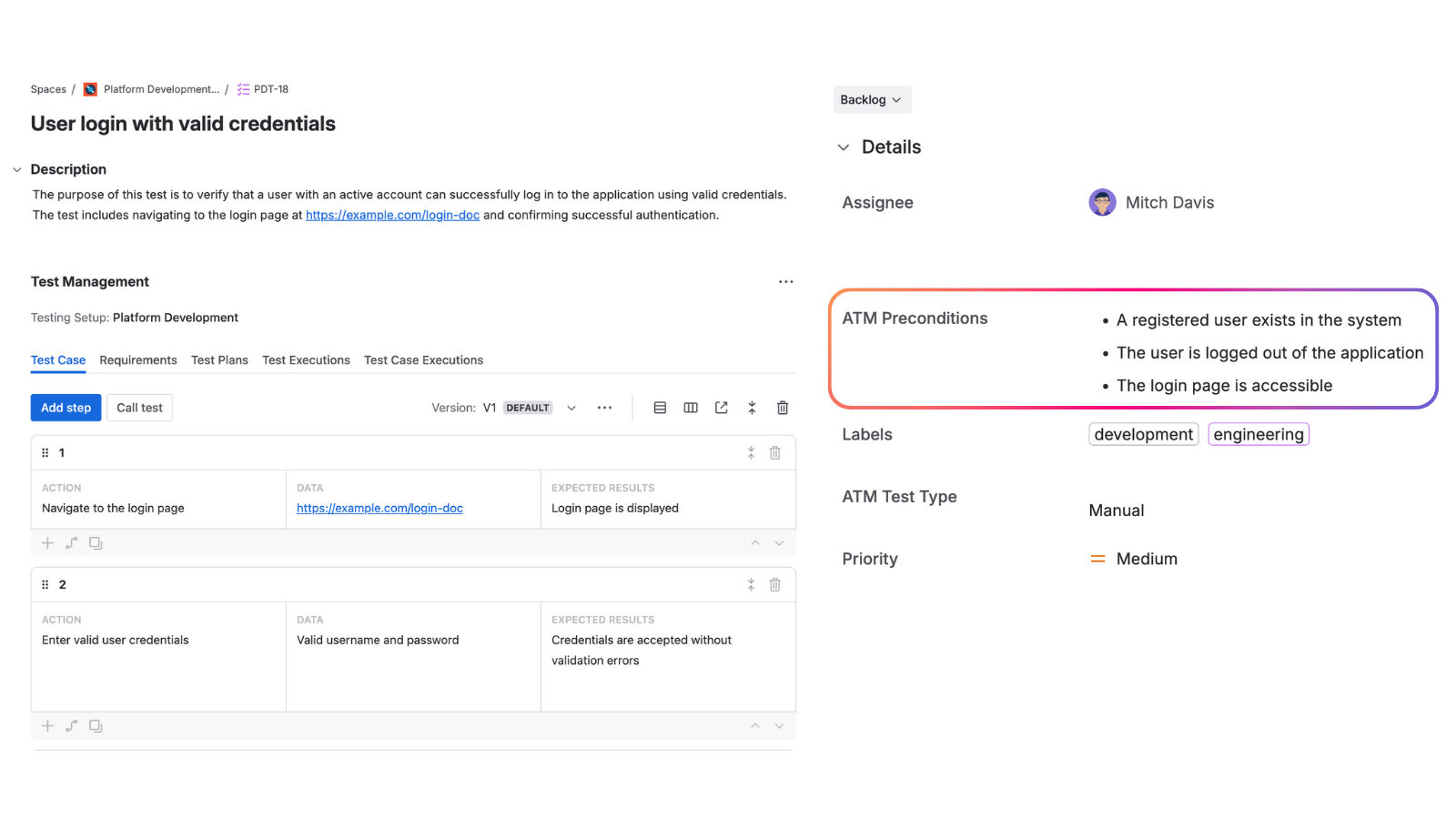 Preconditions field in Test Case work item.png Preconditions field in Test Case work item.png