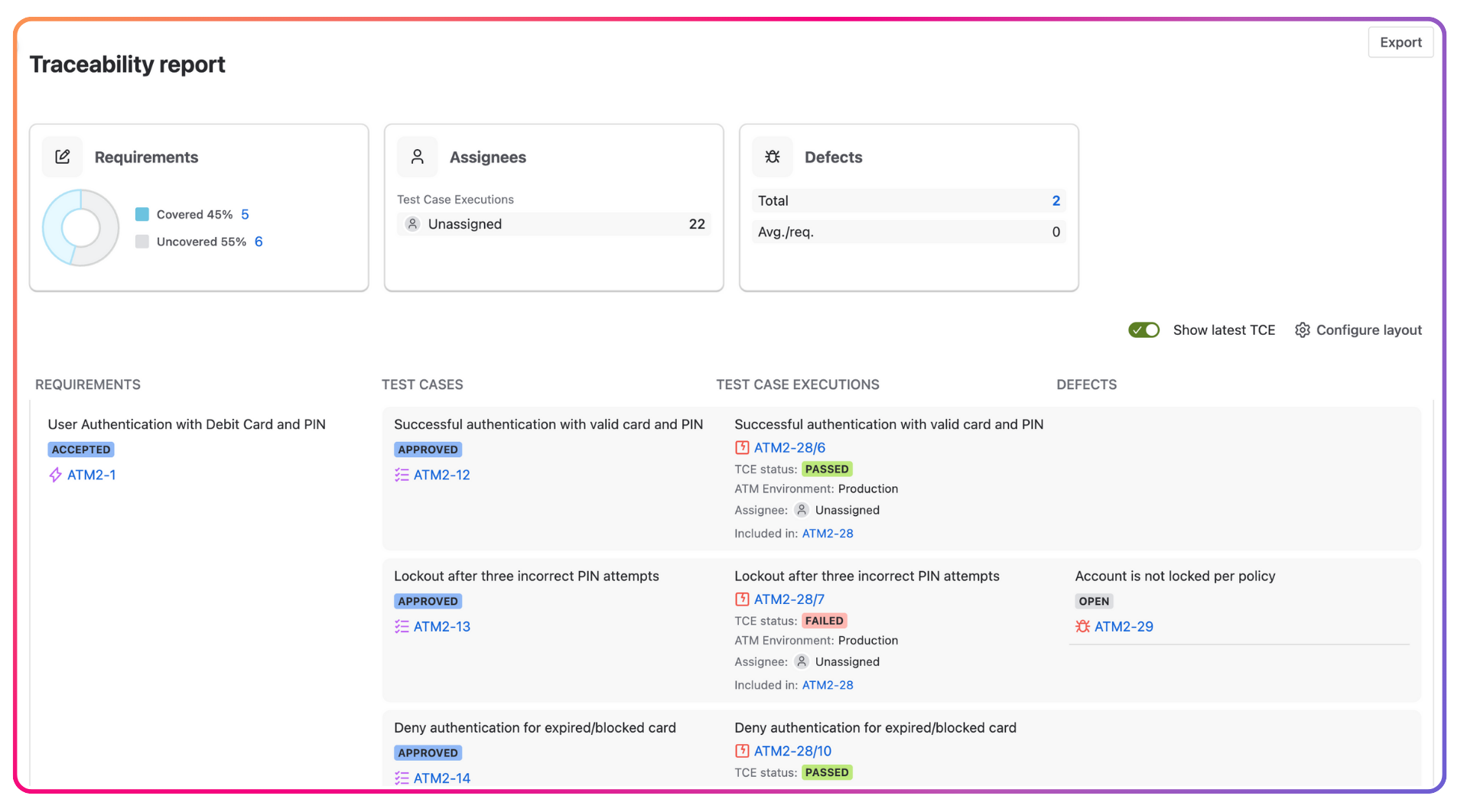 Traceability report in Appsvio Test Management for Jira.png Traceability report in Appsvio Test Management for Jira.png