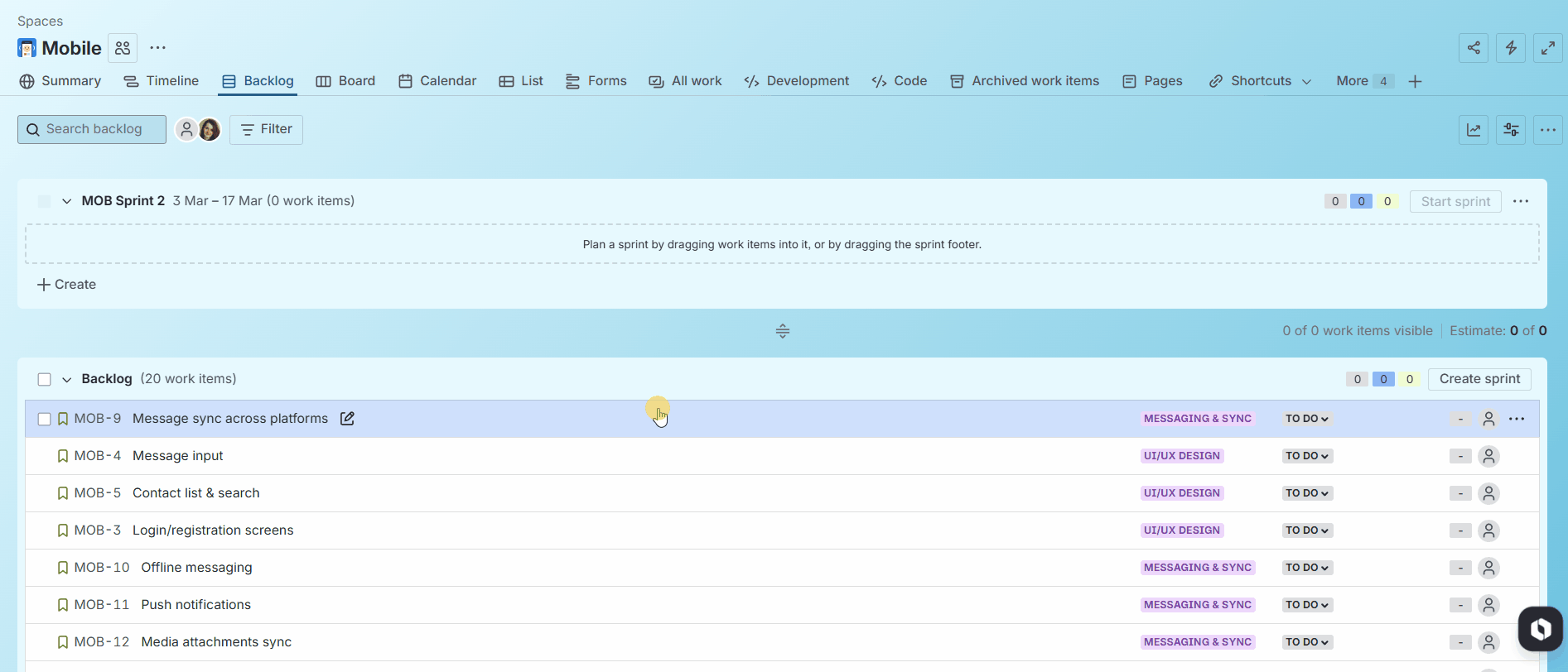 Jira sprint planning—dragging issues from backlog into sprint container with bulk select.gif Jira sprint planning—dragging issues from backlog into sprint container with bulk select.gif