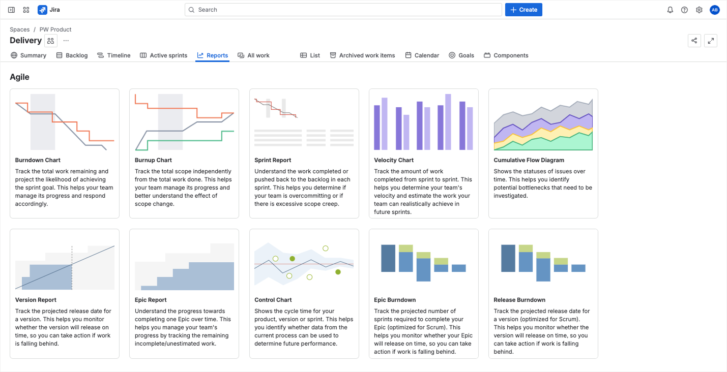 Jira Reports page with all report types visible (2).png Jira Reports page with all report types visible (2).png