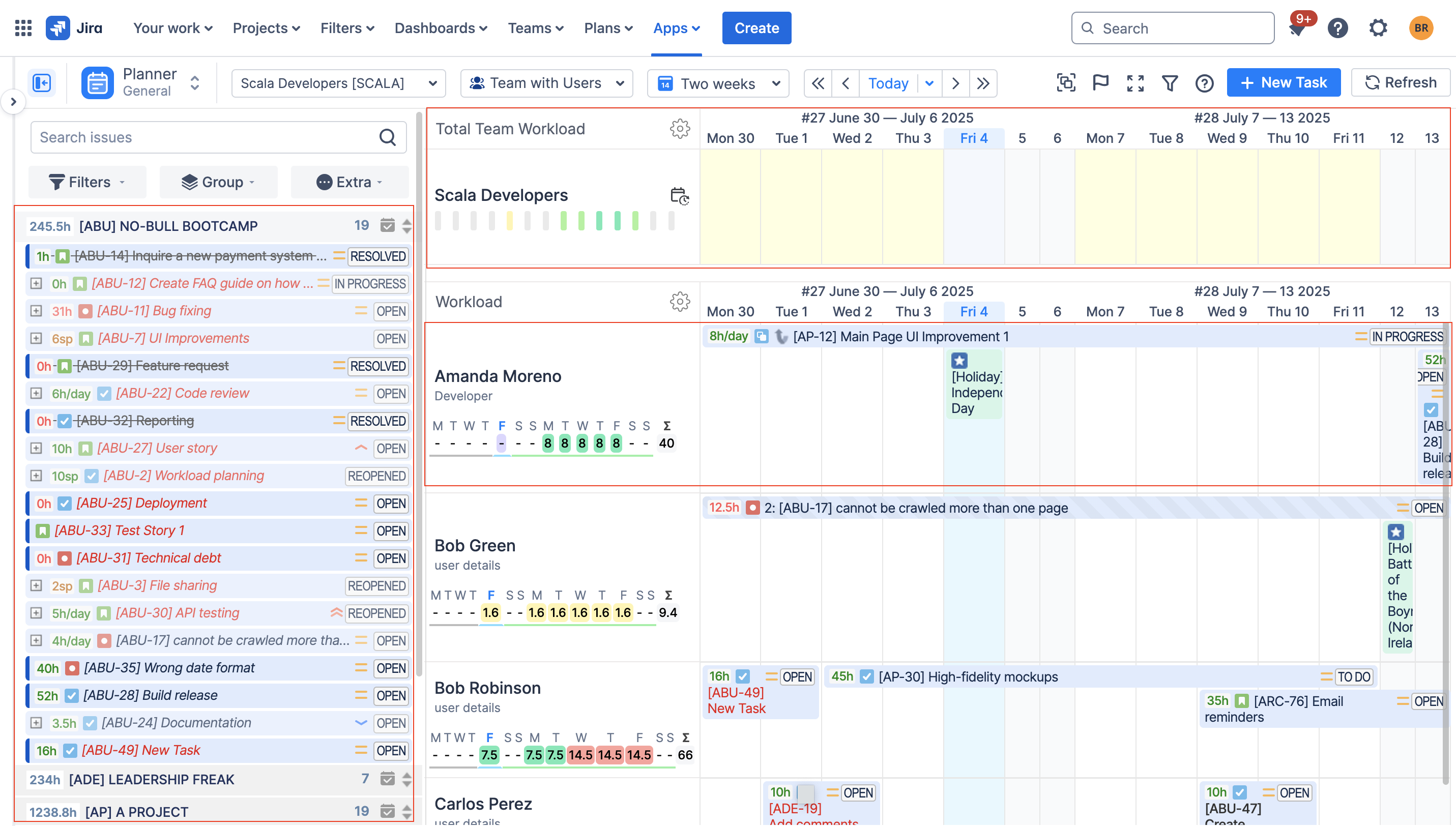 Team panel and personal timeline.png Team panel and personal timeline.png