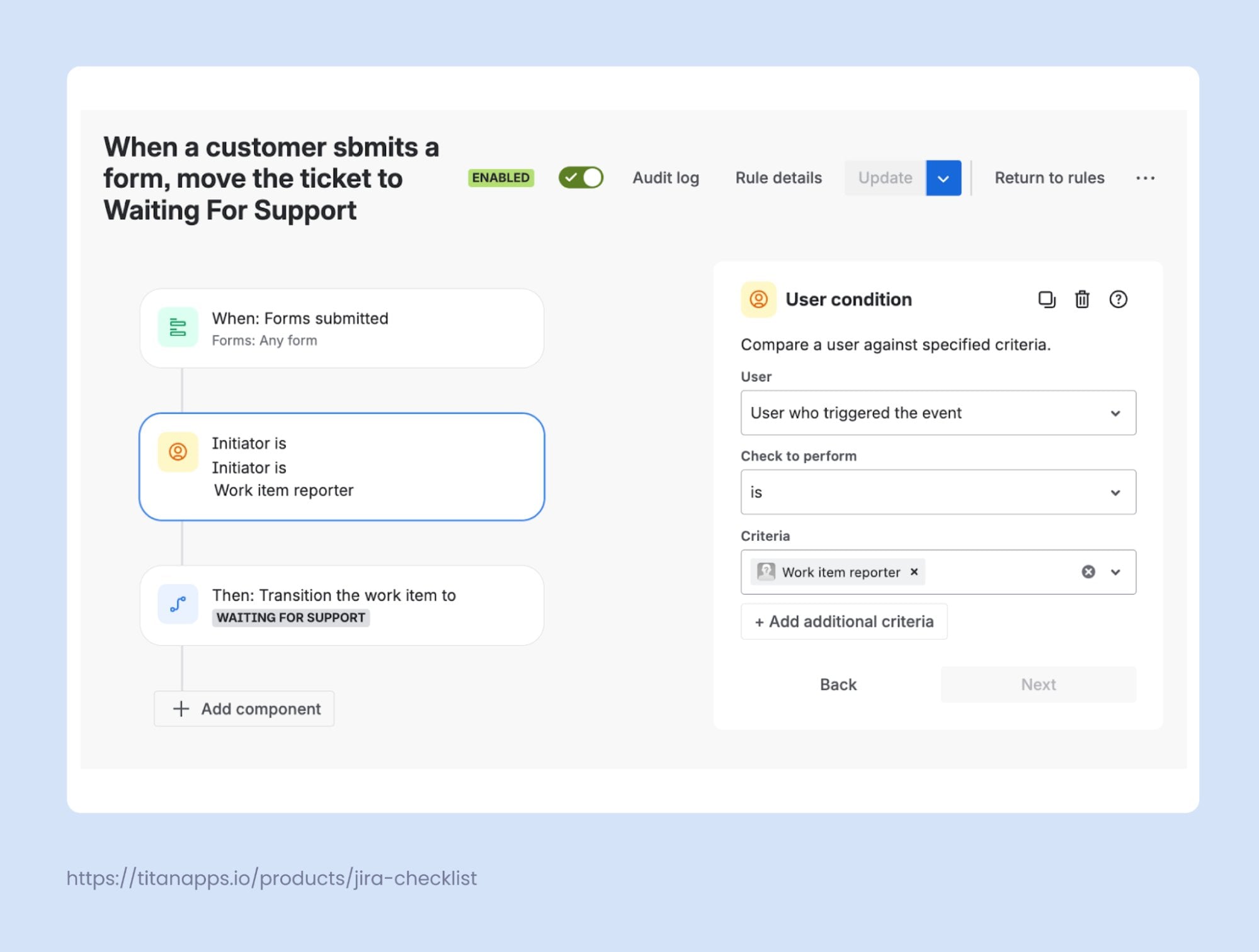 3 - Automation rule that moves a ticket to Waiting For Support on form submission.jpg 3 - Automation rule that moves a ticket to Waiting For Support on form submission.jpg