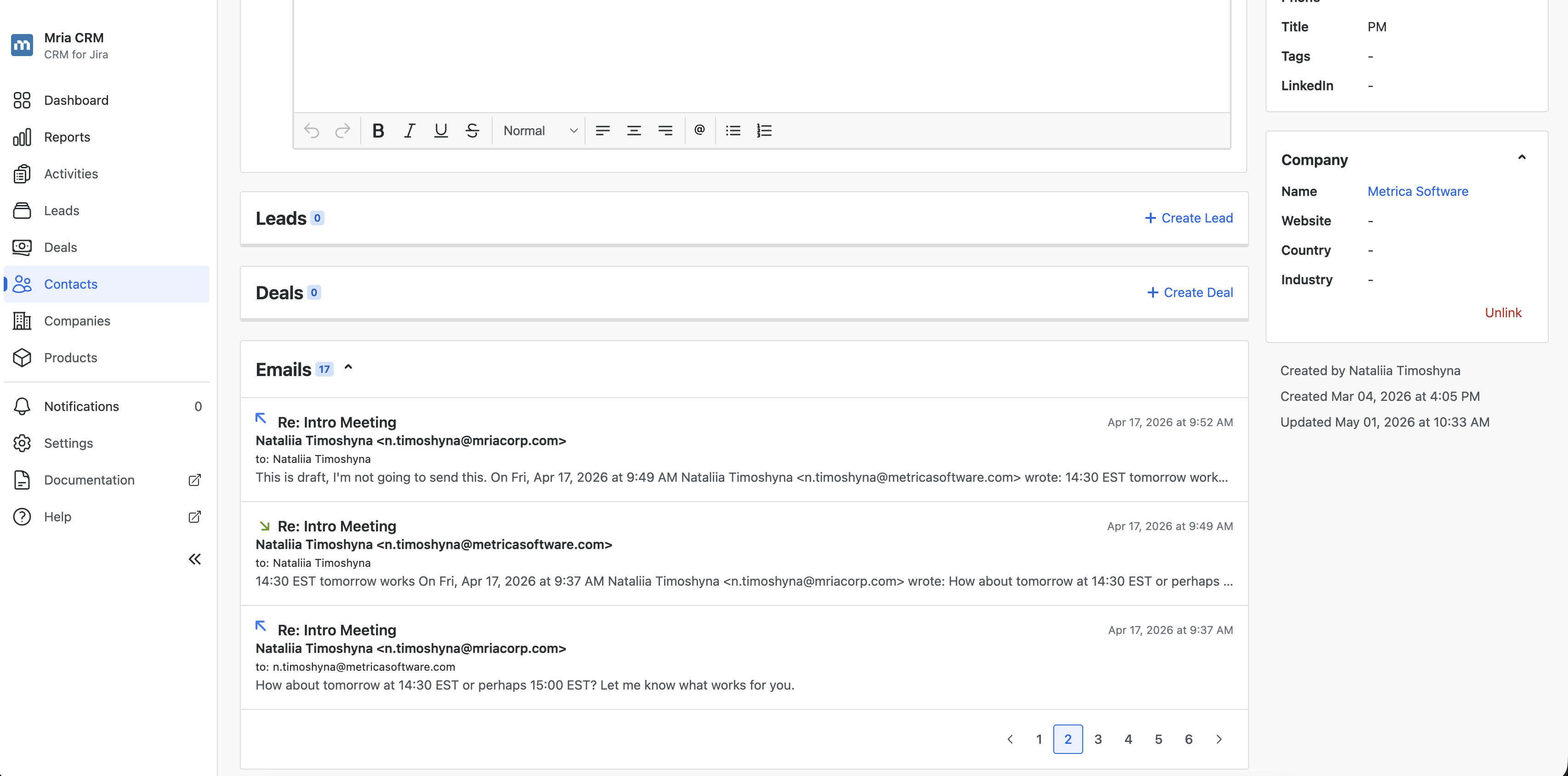 Gmail Integration - Mria CRM for Jira.png Gmail Integration - Mria CRM for Jira.png