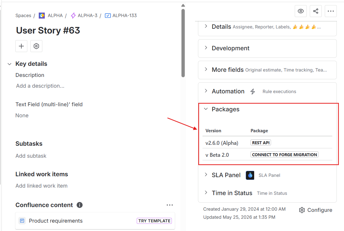 Subcomponents for Jira - Packages on the issue view.png Subcomponents for Jira - Packages on the issue view.png
