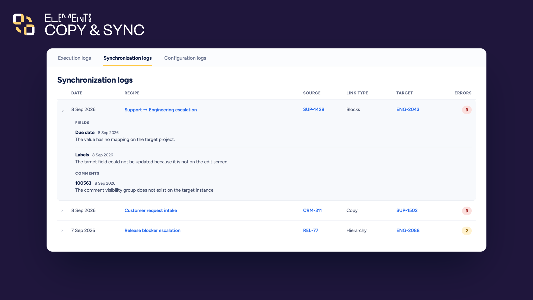 Synchronization logs Elements Copy & Sync - logo.png Synchronization logs Elements Copy & Sync - logo.png