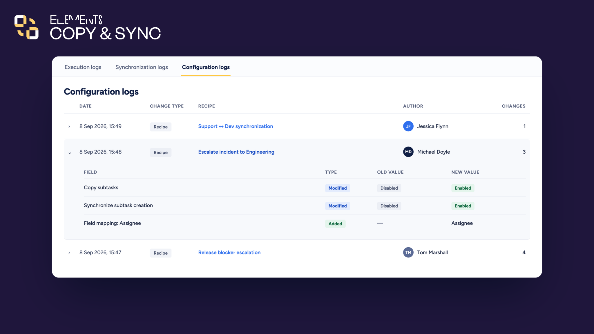 Configuration logs Elements Copy & Sync - logo.png Configuration logs Elements Copy & Sync - logo.png