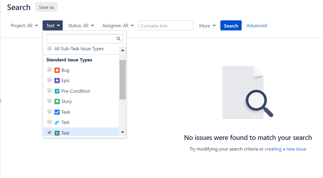 Pesquisa do issue type test.png Pesquisa do issue type test.png