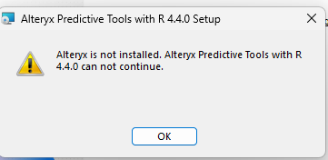 Install Error Predictive Tools in Alteryx One 2026.1.0.29 - Alteryx
