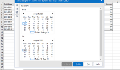 Dynamic Date Range using Interface Design - Alteryx