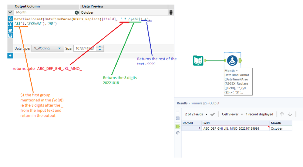 Extract dates from a text string - Alteryx