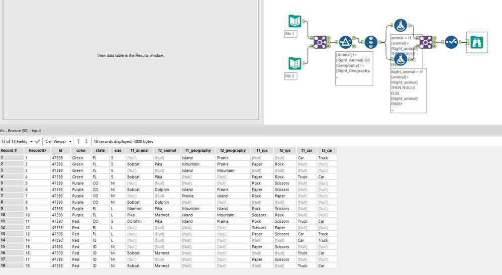 Compare two files (not based on Record ID) - Alteryx