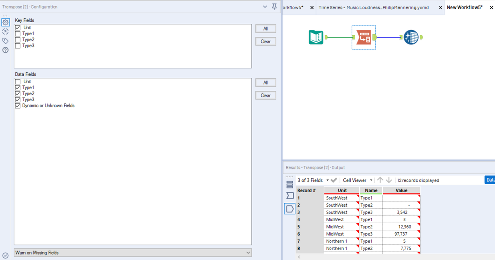 Transpose Columns to Rows - Alteryx