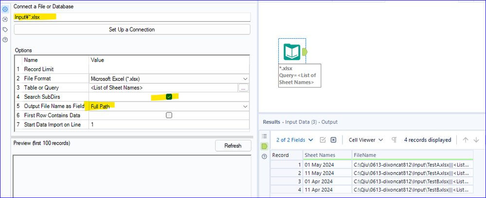 Dynamic Input Tool to List Sheet Names - Error I must select a sheet ...