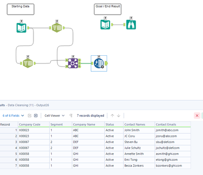 Splitting out names from column and duplicating row - Alteryx