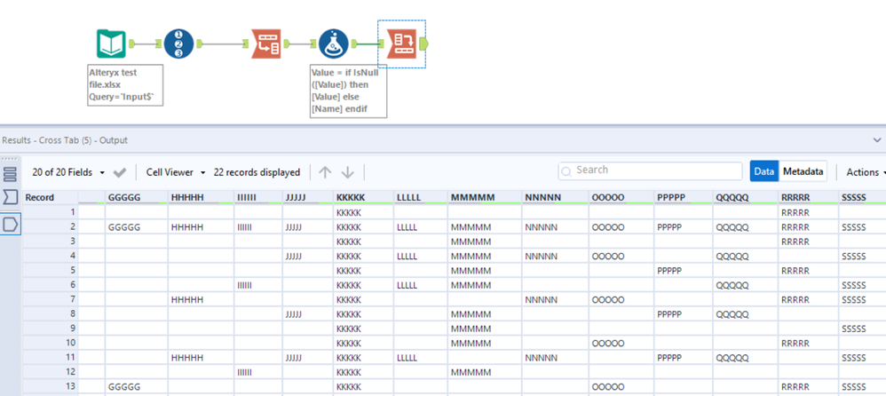 Need to change column values as title of the respective column - Alteryx