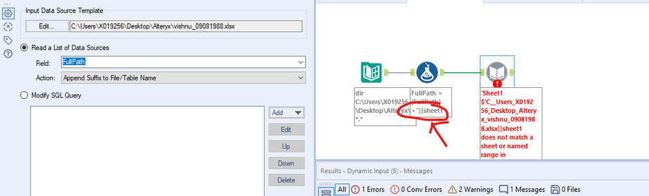 Dynamic Input tool - Alteryx