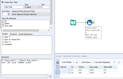 Multi row Formula issue - Alteryx