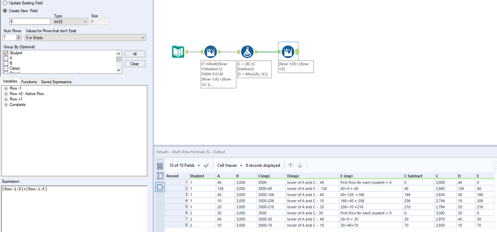 Calculating value based on multiple column conditioning - Alteryx