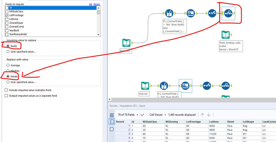 Imputing null string values with the mode - Alteryx