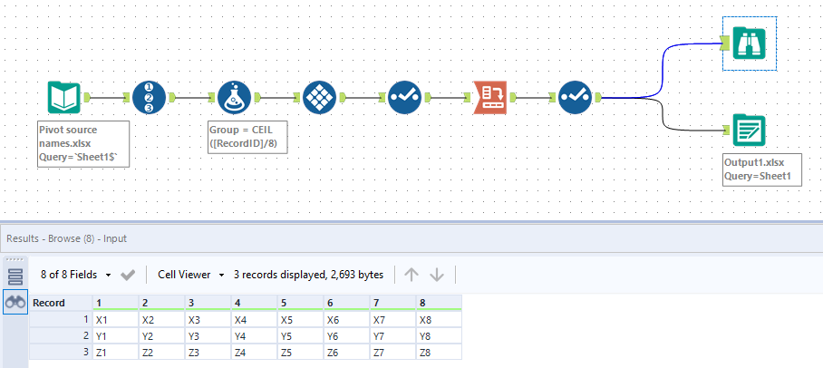 Pivot 1 column into rows - Alteryx