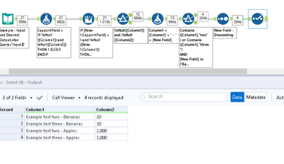 Alteryx - dynamically selecting filtering for certain rows based on ...